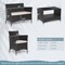 Costway 4PCS Patio Rattan Furniture Set Armrest Cushion Sofa Coffee Table withShelf Garden